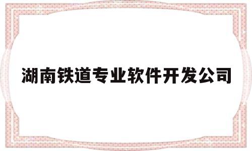 湖南铁道专业软件开发公司(湖南铁道技术)