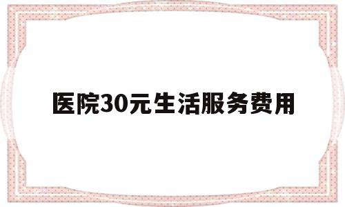 医院30元生活服务费用(医院生活补贴费怎么算)