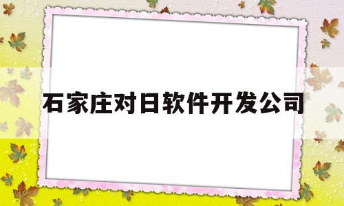 石家庄对日软件开发公司(石家庄对日软件开发公司)