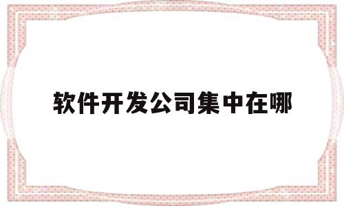 软件开发公司集中在哪(软件开发公司集中在哪个部门)