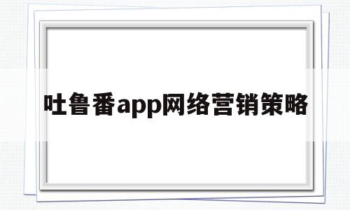 吐鲁番app网络营销策略(吐鲁番电商)