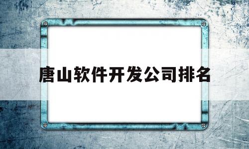 唐山软件开发公司排名(唐山软件开发公司排名榜最新)