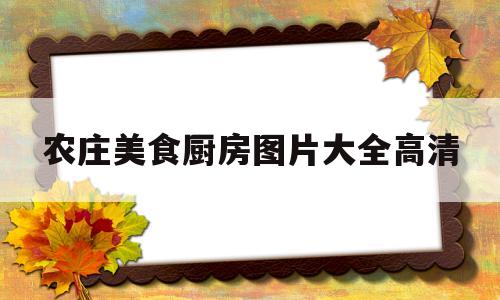 农庄美食厨房图片大全高清(农庄厨房装修图片大全)