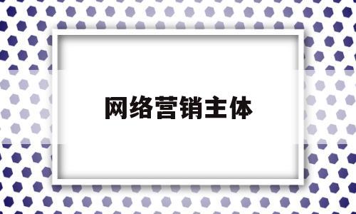 网络营销主体(网络营销主体是)