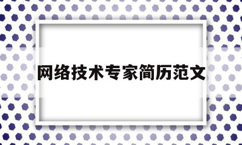 网络技术专家简历范文(网络方面的专家)