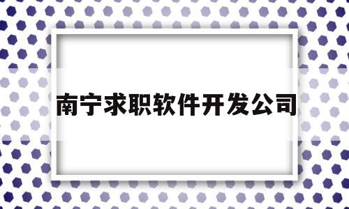 南宁求职软件开发公司(南宁求职软件开发公司招聘)