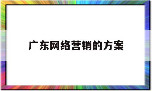 广东网络营销的方案(网络营销具体方案)