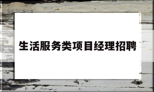 生活服务类项目经理招聘(it服务项目经理招聘)