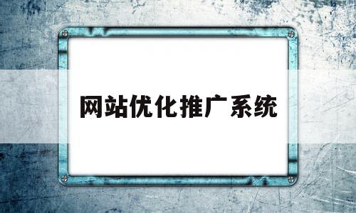 网站优化推广系统(优化网站推广教程排名)