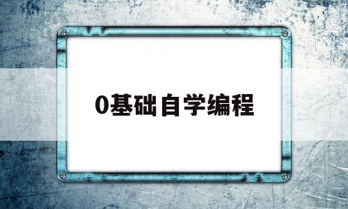 0基础自学编程(0基础自学编程有用吗)