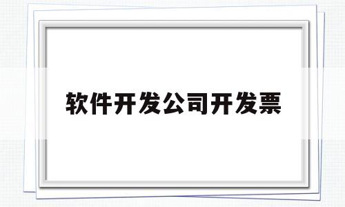 软件开发公司开发票(软件公司发票能开哪些项目)