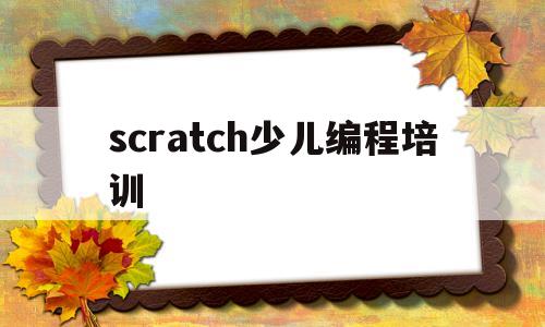 scratch少儿编程培训(scratch少儿编程自学)