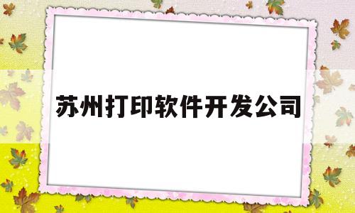 苏州打印软件开发公司(苏州好的打印店)