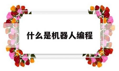 什么是机器人编程(什么是机器人编程教育)
