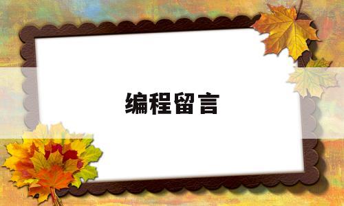 编程留言(编程说说)