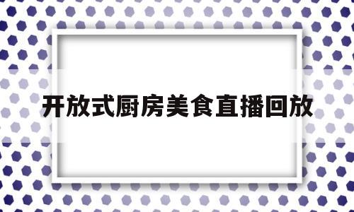开放式厨房美食直播回放(开放式厨房实景)
