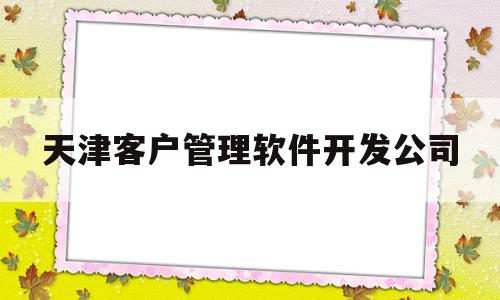 天津客户管理软件开发公司(天津客户管理软件开发公司招聘)