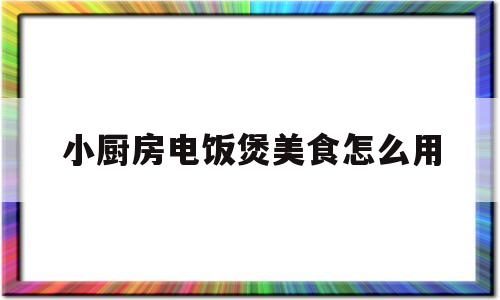 小厨房电饭煲美食怎么用(厨房小电饭煲怎么放)