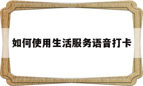 如何使用生活服务语音打卡(生活服务平台怎么打宣传语)