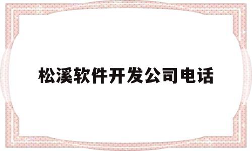 松溪软件开发公司电话(松溪软件开发公司电话地址)