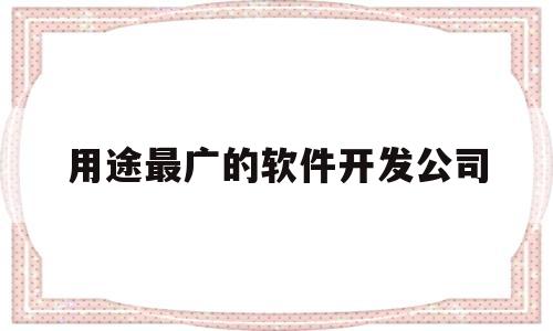 用途最广的软件开发公司(开发软件公司排名)