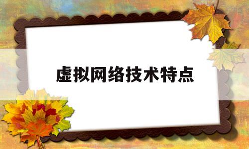虚拟网络技术特点(虚拟网络的作用)