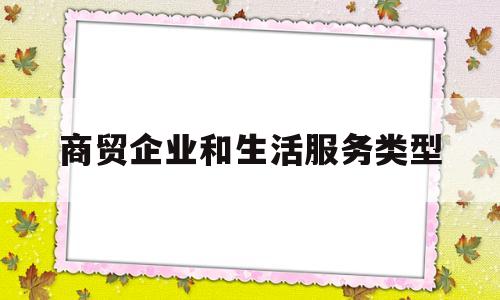 商贸企业和生活服务类型(商贸企业和生活服务类型有哪些)