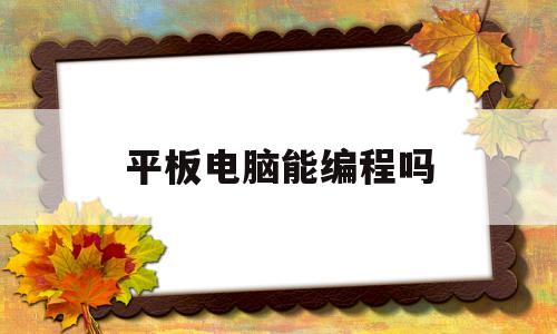平板电脑能编程吗(平板电脑能不能编程)