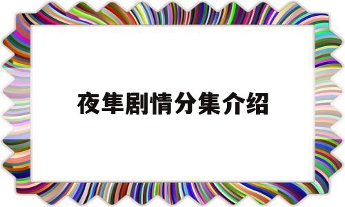 夜隼剧情分集介绍(夜隼电视剧最终结局)