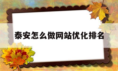 泰安怎么做网站优化排名(泰安事业单位招聘2025公告)