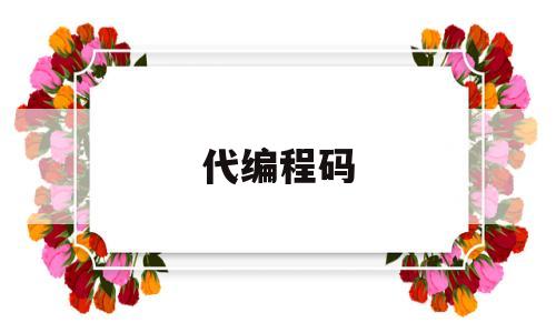 代编程码(“编程代码大全”)