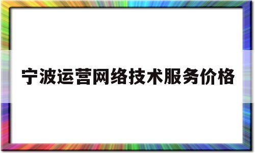 宁波运营网络技术服务价格(宁波营运网络信息)